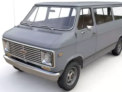 Chevy Van Beauville 1971 Low-poly 3D model