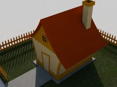 Cartoon House Low-poly 3D model