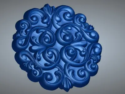 carved ornament furniture parts circle 3D print model