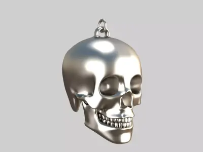 skull pendnt silver 3D model