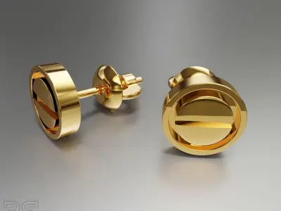 earrings stud luxury screw bolt  ear ring package 3D print model