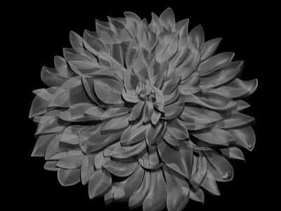 3D stl model of a flower for CNC router 3D print model