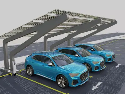 Solar Carport Type 5 3D model
