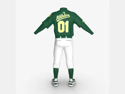 Baseball Player Outfit Athletics 3 3D model