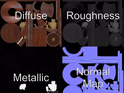 Mahogany King Chess Piece model pack Low-poly 3D model