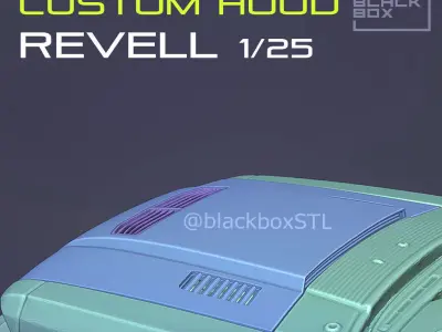 CUSTOM HOOD FOR 90 MUSTANG REVELL 1-25TH MODELKIT 3D print model