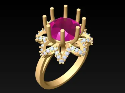 Diamond Ring - Womens Rings - GN240 3D print model