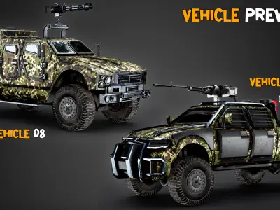 15 Game-Ready Military Vehicle and 4K Texture   Low-poly 3D model