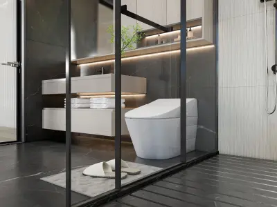 Vanity bathroom set 17 3D model