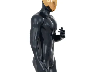 Male mannequin with gold head 96 3D model