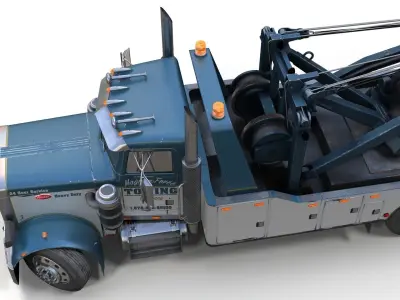 Peterbilt vintage wrecker Low-poly 3D model