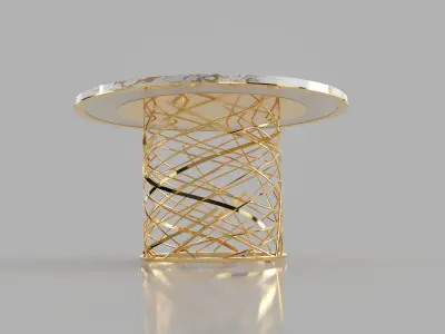 Round table marble and metal 3D model