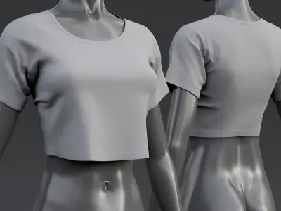 Nike Crop Top Short-Sleeve 3D model