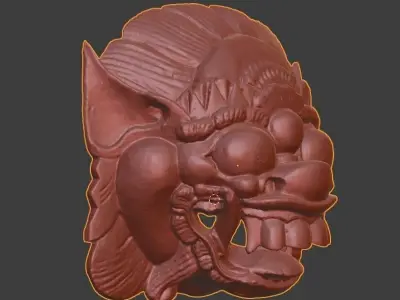 African Mask 04 high-poly 3D print model