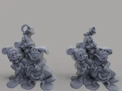 micky with friends  3D print model