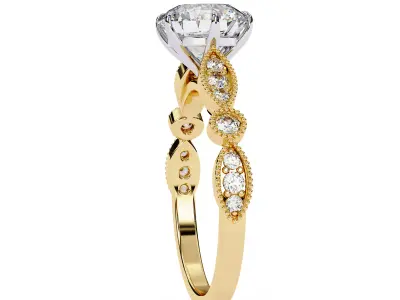 High Jewelry Tiffany Style Luxury Diamond Ring 3D print model 3D print model