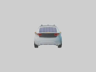 Electric Car with Solar Panels model Low-poly 3D model
