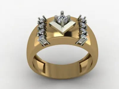 beautyfull men ring for daimonds 3D print model