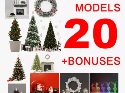 SALE Christmas Collection Set 20 plus BONUSES 3D model