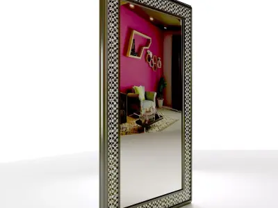 Modern Mirror - Black Metal Frame  Low-poly 3D model