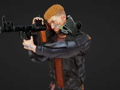 Ghost Thief Game Character Asset Low-poly 3D model