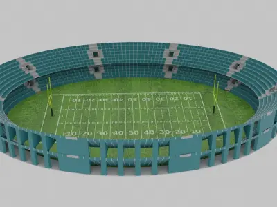 American Football Stadium Low-poly 3D model 3