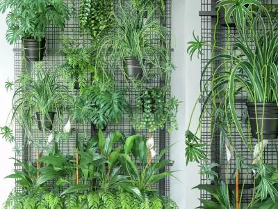 Wall Grid Plant Pot 4 3D model