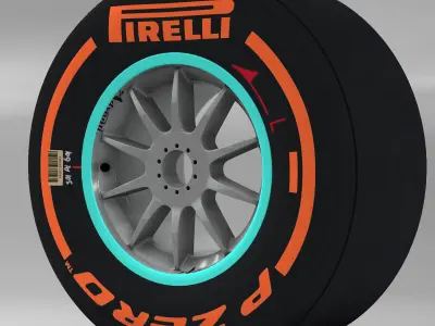 W06 hard front tyre Low-poly 3D model