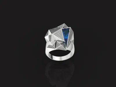 futuristic ring  geometry Carrera Iceberg collection 1052 3D print model