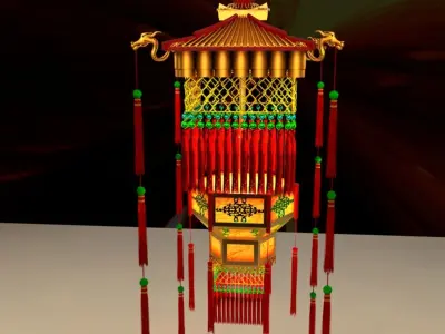 Chinese Red Lantern 3D model 71