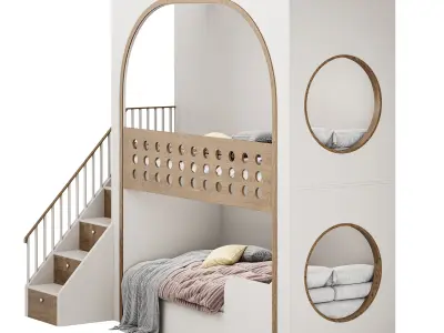 Childrens bunk bed 39 3D model