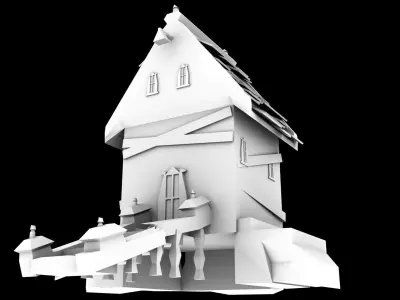 Abandoned House Quality Detailing Without Textures By Abhi Low-poly 3D model