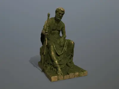 statue Low-poly 3D model 6
