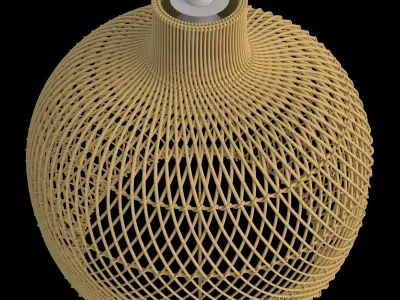 Eco-friendly  Decoration Handmade bamboo lamp shape 3D model