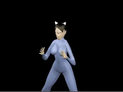 Girl Cat Free 3D model