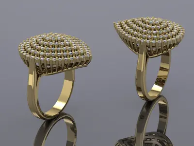 Jewelry Ring Gold 3D print model 55