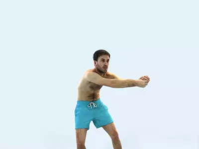 Flow 15A Beach Receiving Sports Man Low-poly 3D model