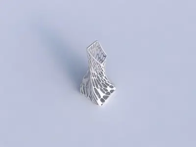 Vase twisted squeezed and bent quadratic with twisted organic... 3D print model