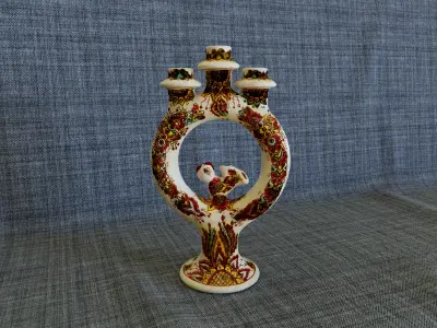 Ceramic Candlestick Low-poly 3D model