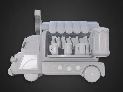 Asset - Cartoons - Food Car - Car Beer 3D model