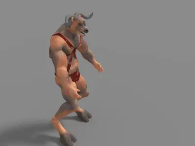 minotaur animal in bathing suit 3D model