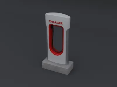 EV Supercharger Low-poly 3D model