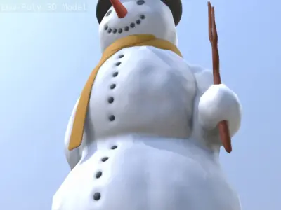 Snowman Low-Poly-Version Low-poly 3D model