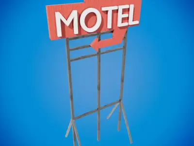 MOTEL POSTER Free low-poly 3D model