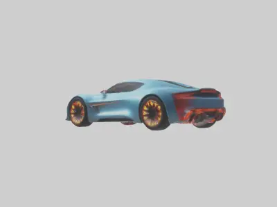 Concept Sports Car with Futuristic Lights model 3D model