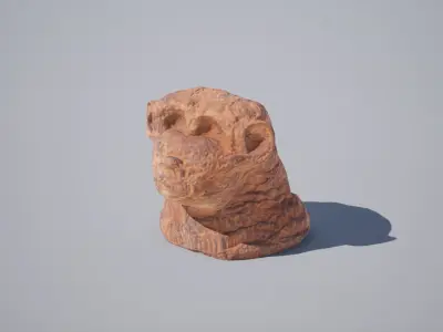 God Statue Thot Head Low-poly 3D model