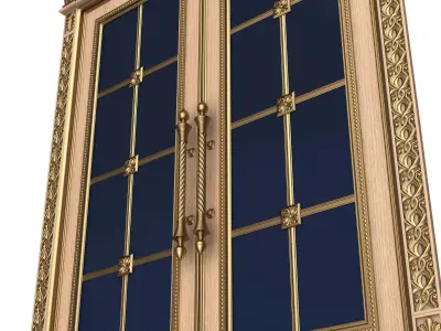 Carved Door Classic 01101 Wood Low-poly 3D model