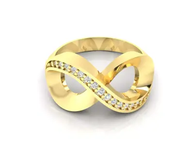 Ring M45 The luxury female ring with gems wedding 3D print model