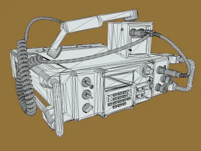 Military Radio Low-poly 3D model