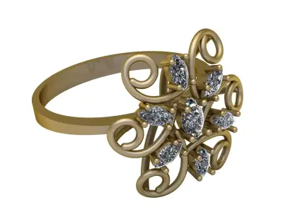 LUXURY DIAMOND RING FOR COUPLE 3D PRINTABLE MODEL 3D print model